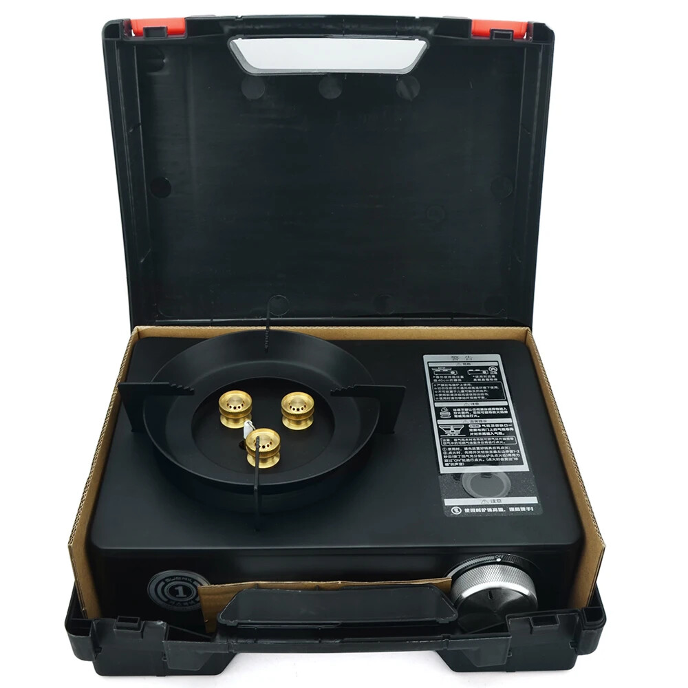 Portable High Efficiency Outdoor Camping Gas Stove Burner with Wind Shield