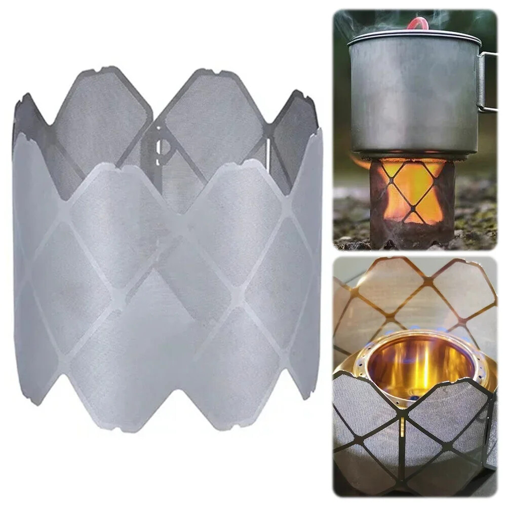 Camping Alcohol Stove Windscreen Portable Windshield Rack For Outdoor Hiking