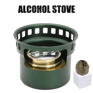 Brass Alcohol Stove Camping Cookware Flame Control Outdoor Hiking Furnace