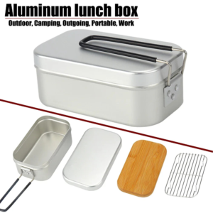 Ultralight Aluminum Camping Lunch Box Cookware Outdoor Cutlery Set Hiking Picnic