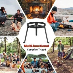 Foldable Campfire Tripod Iron Lightweight Portable Camping Cooking Support