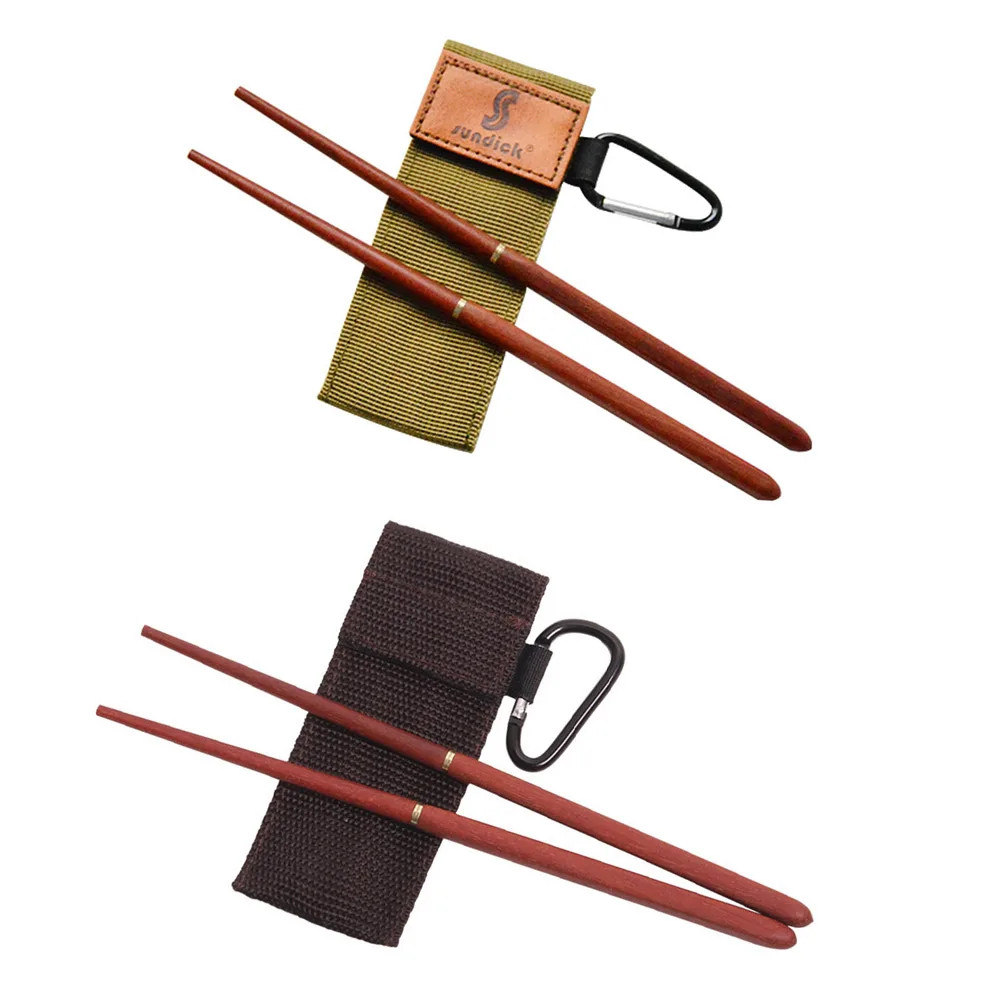 Mahogany Folding Chopsticks Portable Telescopic Camping Picnic Travel Tableware