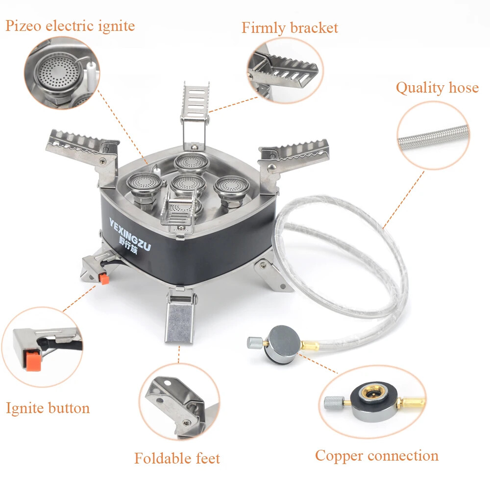 5 Burners Portable Folding Gas Stove - 图片 2