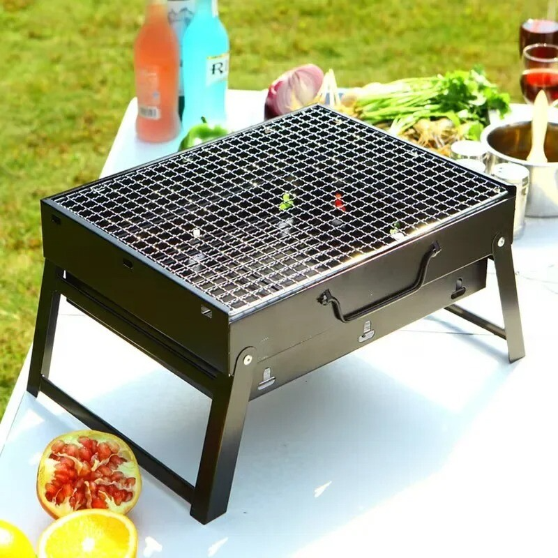 14" Portable BBQ Charcoal Grill Tool Kit Outdoor Cooking Camping Picnic Beach