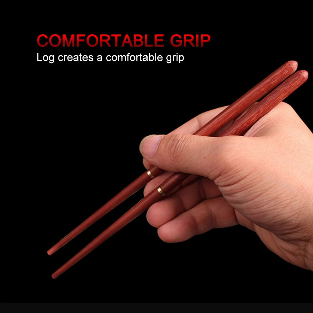 Mahogany Folding Chopsticks Portable Telescopic Camping Picnic Travel Tableware