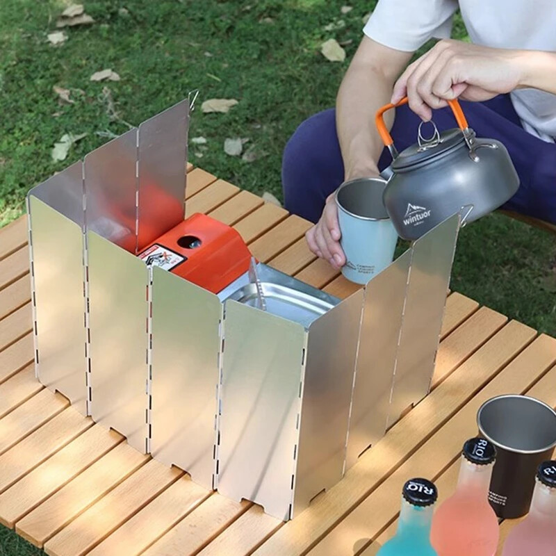 Outdoor Foldable Stove Windshield Wind Screen for Camping Cookers & Picnics