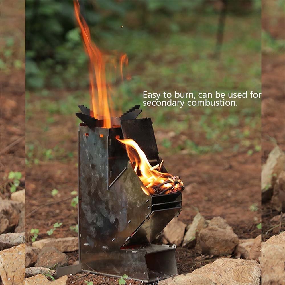 Rocket Stove Portable Wood Burning Camp Stove Stainless Steel