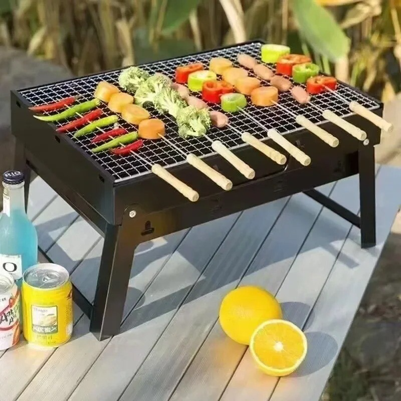14" Portable BBQ Charcoal Grill Tool Kit Outdoor Cooking Camping Picnic Beach