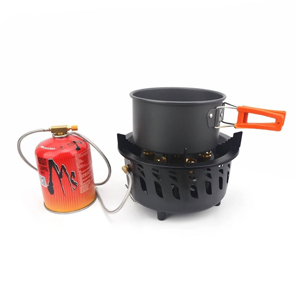 High-Performance Portable Camping Gas Stove 7-Burner with Dual Fuel Capability