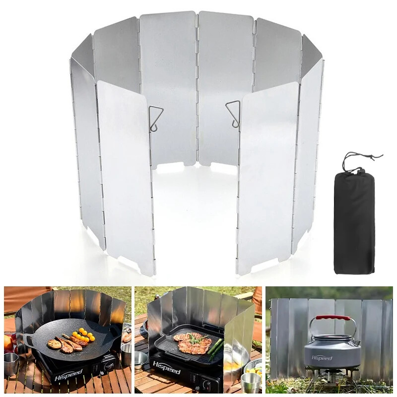 Outdoor Foldable Stove Windshield Wind Screen for Camping Cookers & Picnics