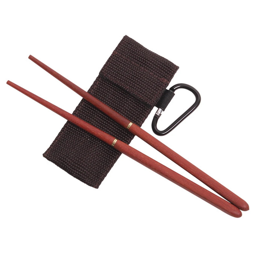 Mahogany Folding Chopsticks Portable Telescopic Camping Picnic Travel Tableware