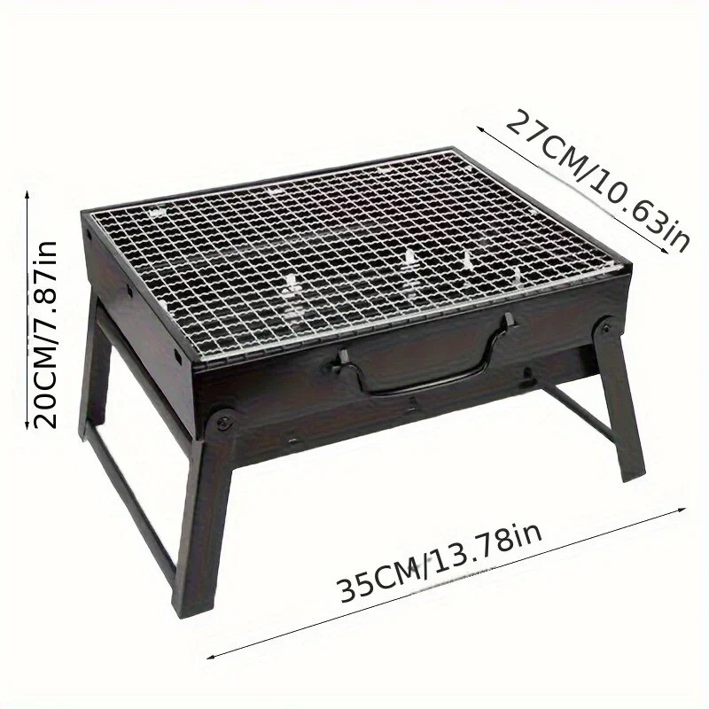 14" Portable BBQ Charcoal Grill Tool Kit Outdoor Cooking Camping Picnic Beach
