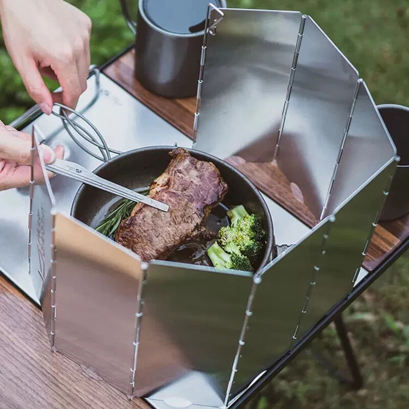 Outdoor Foldable Stove Windshield Wind Screen for Camping Cookers & Picnics