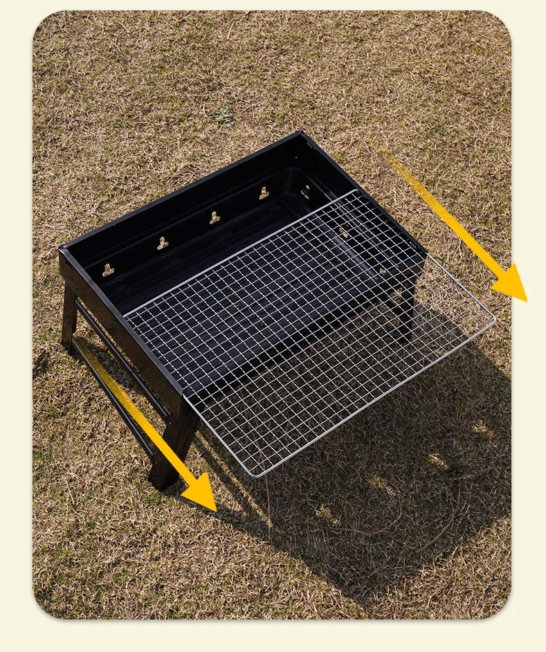 14" Portable BBQ Charcoal Grill Tool Kit Outdoor Cooking Camping Picnic Beach