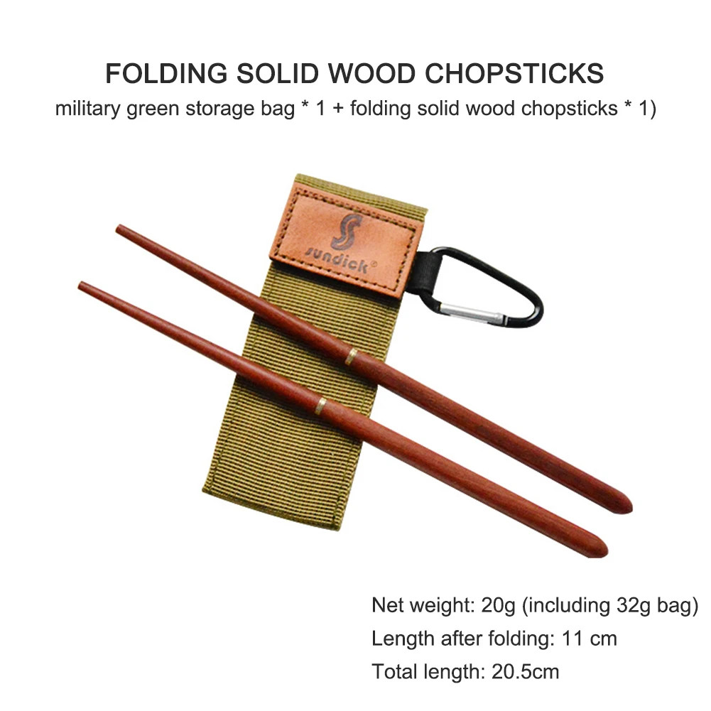Mahogany Folding Chopsticks Portable Telescopic Camping Picnic Travel Tableware