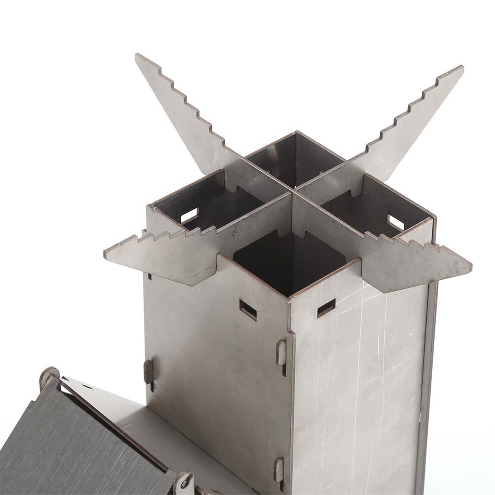 Rocket Stove Portable Wood Burning Camp Stove Stainless Steel