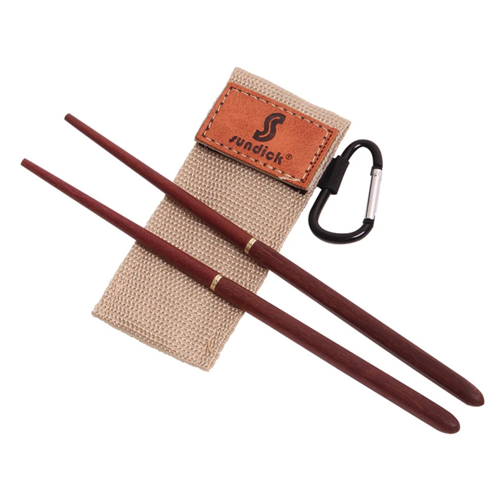Mahogany Folding Chopsticks Portable Telescopic Camping Picnic Travel Tableware - 图片 9