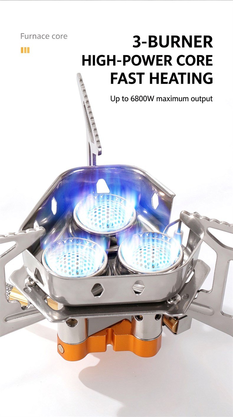 Portable 3 Burners Foldable Stove